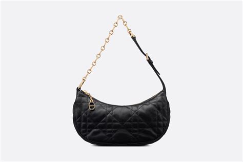 CD Lounge Bag Black Supple Macrocannage Lambskin .